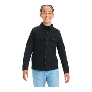 NWT art class Boy's Knit Shirt Jacket- Black S (6-7)